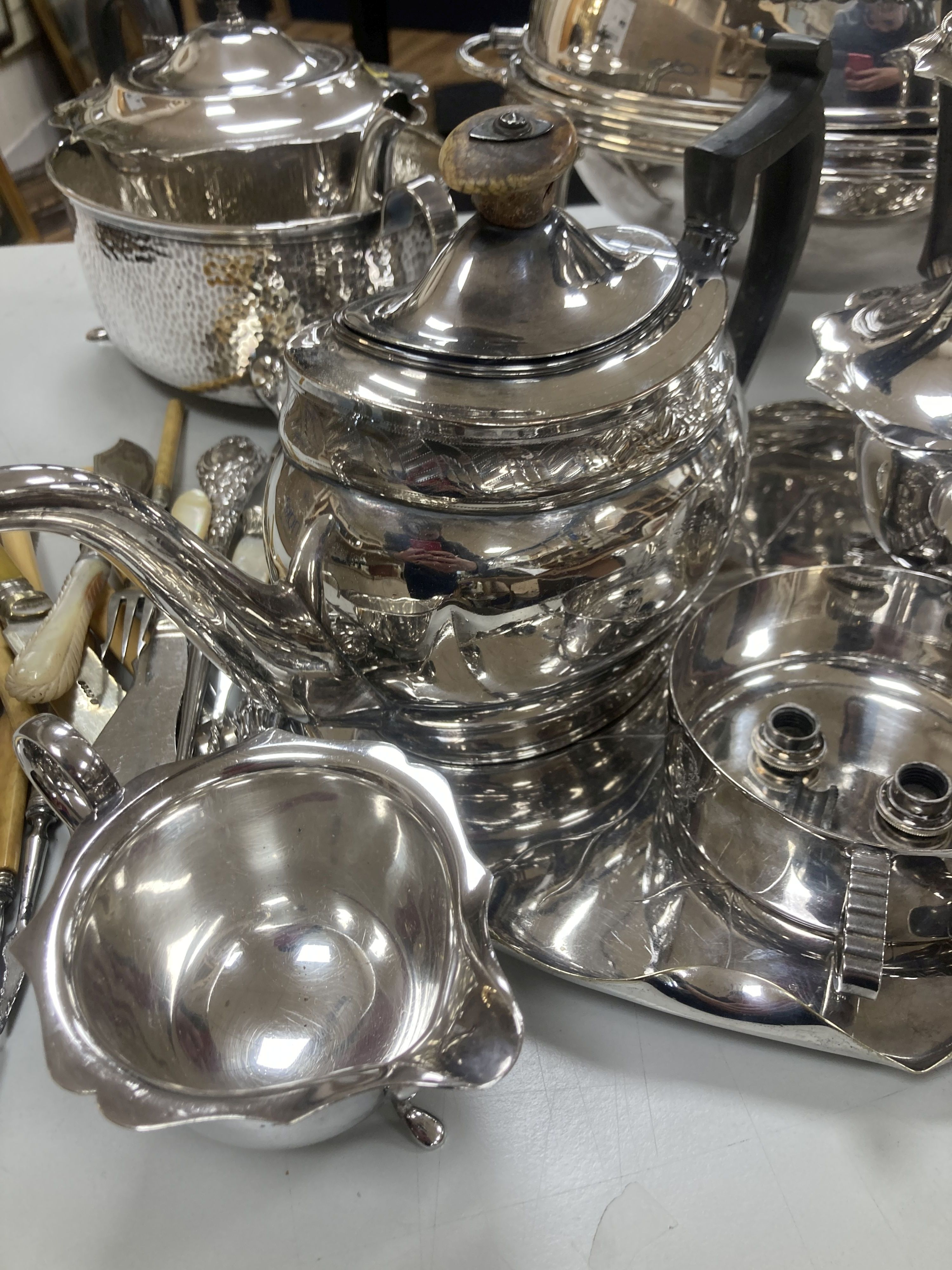 A quantity of assorted plated ware